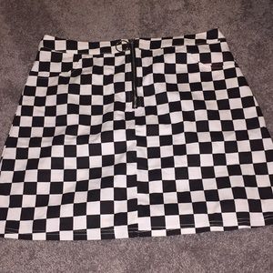 checkered skirt